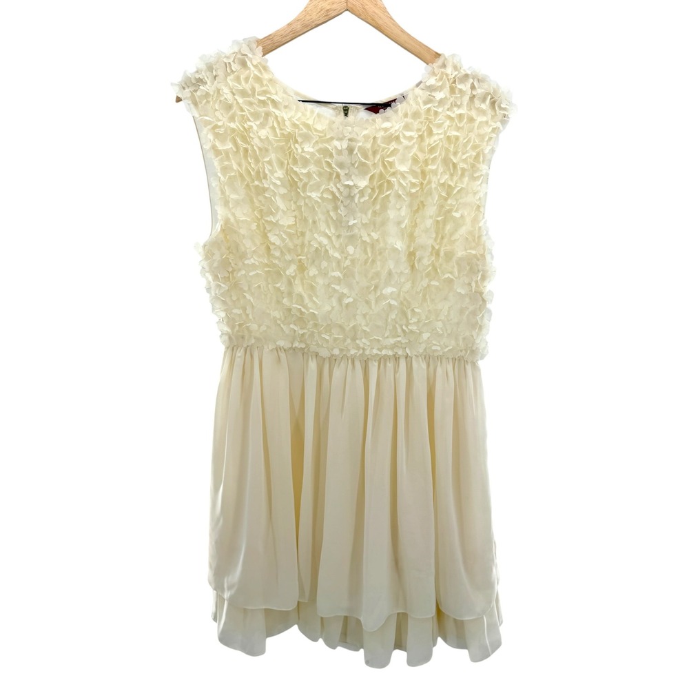 Ted Baker London Grete Cream 3D Floral Applique Chiffon Dress Size 3 US 8-10